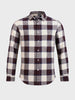 Men's Maroon Slim Fit Checked Casual Shirt