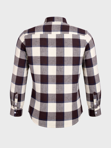 Men's Maroon Slim Fit Checked Casual Shirt