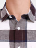 Men's Maroon Slim Fit Checked Casual Shirt