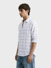 Men's White Slim Fit Checked Casual Shirt