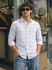 Men's White Slim Fit Checked Casual Shirt