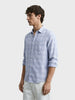Men's Blue Slim Fit Checked Casual Shirt