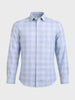 Men's Blue Slim Fit Checked Casual Shirt