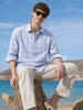 Men's Blue Slim Fit Checked Casual Shirt