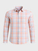 Men's Pink Slim Fit Checked Casual Shirt