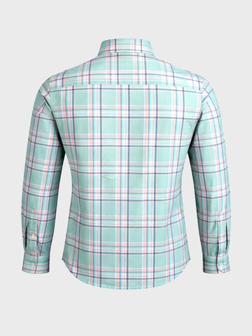 Men's Green Slim Fit Checked Casual Shirt