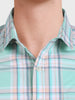 Men's Green Slim Fit Checked Casual Shirt