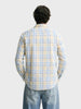 Men's Cream Slim Fit Checked Casual Shirt
