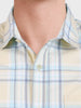 Men's Cream Slim Fit Checked Casual Shirt