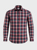 Men's Red Slim Fit Checkered Casual Shirt