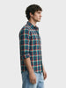 Men's Green Slim Fit Checked Casual Shirt