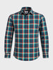 Men's Green Slim Fit Checked Casual Shirt