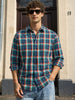 Men's Green Slim Fit Checked Casual Shirt