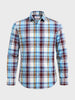 Men's Blue Slim Fit Checked Casual Shirt