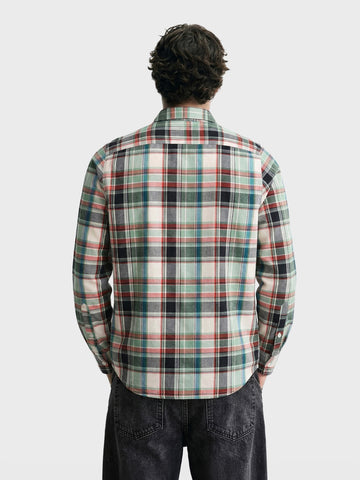 Men's Green Slim Fit Checked Casual Shirt