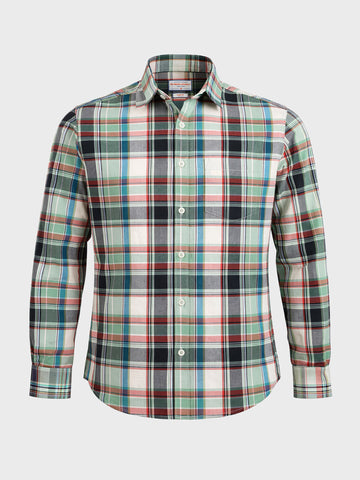 Men's Green Slim Fit Checked Casual Shirt