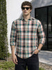 Men's Green Slim Fit Checked Casual Shirt