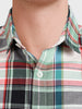 Men's Green Slim Fit Checked Casual Shirt
