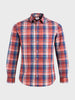 Men's Red Slim Fit Checked Casual Shirt