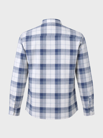 Men's Teal Slim Fit Checkered Casual Shirt