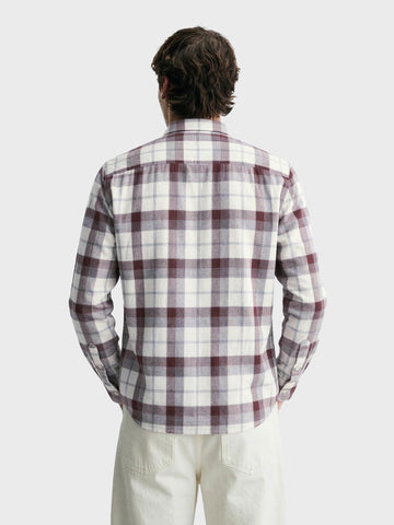 Men's Brown Slim Fit Checkered Casual Shirt