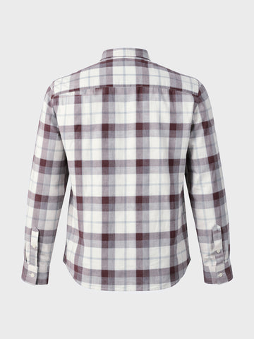 Men's Brown Slim Fit Checkered Casual Shirt