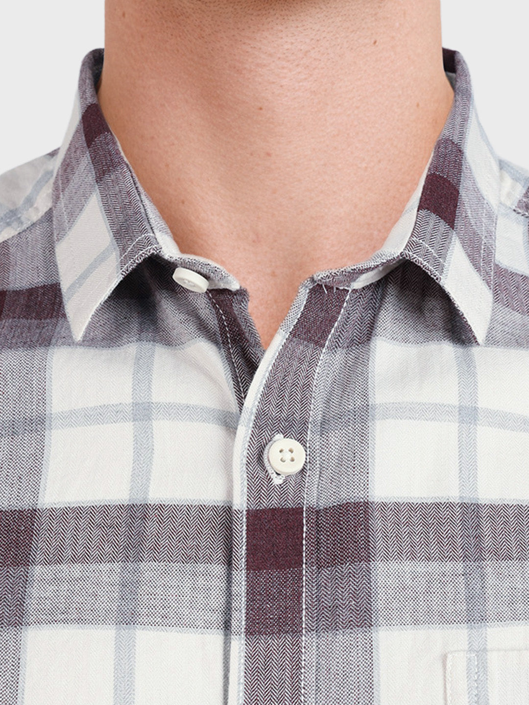 Men's Brown Slim Fit Checkered Casual Shirt