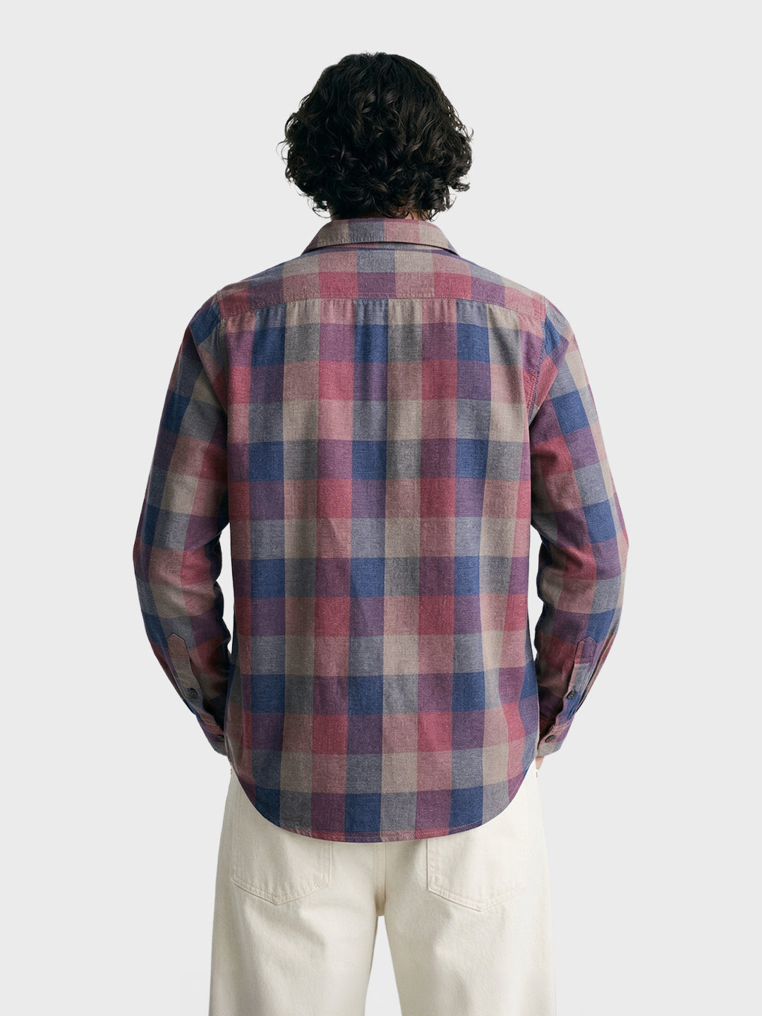 Men's Red Slim Fit Checkered Casual Shirt