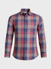 Men's Red Slim Fit Checkered Casual Shirt