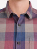 Men's Red Slim Fit Checkered Casual Shirt