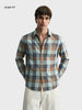 Men's Brown Slim Fit Checkered Casual Shirt