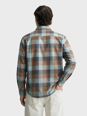 Men's Brown Slim Fit Checkered Casual Shirt