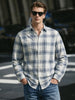 Men's Cream Slim Fit Checkered Casual Shirt