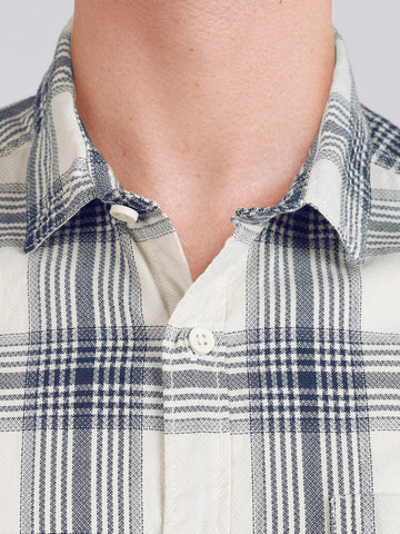 Men's Cream Slim Fit Checkered Casual Shirt