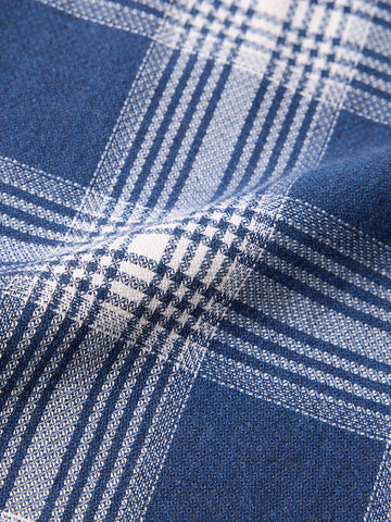 Men's Navy Blue Slim Fit Checkered Casual Shirt