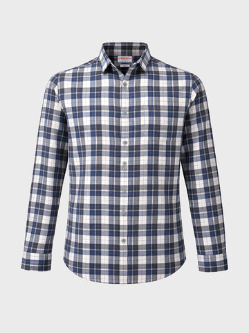 Men's Blue Slim Fit Checkered Casual Shirt