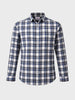 Men's Blue Slim Fit Checkered Casual Shirt