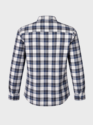 Men's Blue Slim Fit Checkered Casual Shirt