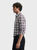 Men's Maroon Slim Fit Checkered Casual Shirt