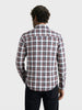Men's Maroon Slim Fit Checkered Casual Shirt