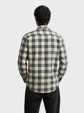 Men's Green Slim Fit Checkered Casual Shirt