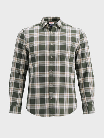 Men's Green Slim Fit Checkered Casual Shirt