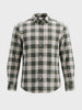 Men's Green Slim Fit Checkered Casual Shirt