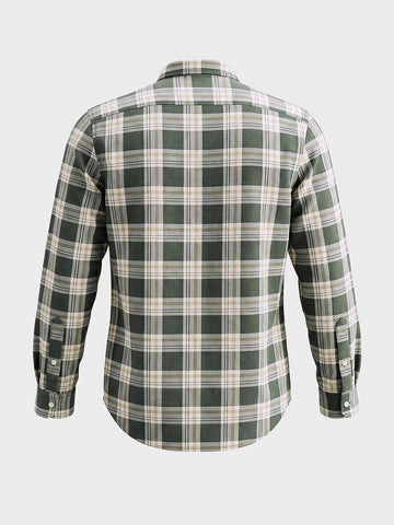 Men's Green Slim Fit Checkered Casual Shirt