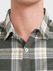 Men's Green Slim Fit Checkered Casual Shirt