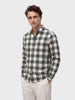 Men's Green Slim Fit Checkered Casual Shirt