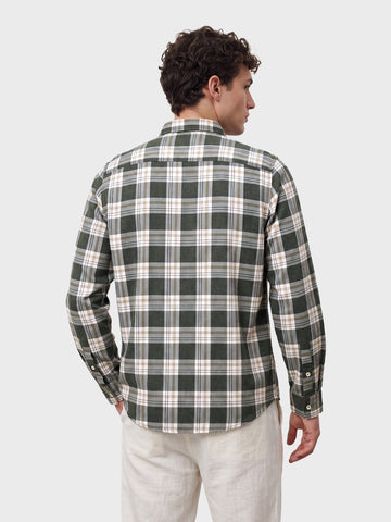 Men's Green Slim Fit Checkered Casual Shirt