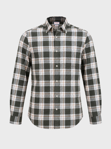 Men's Green Slim Fit Checkered Casual Shirt