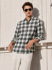 Men's Green Slim Fit Checkered Casual Shirt