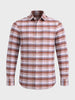 Men's Rust Regular Fit Checked Casual Shirt